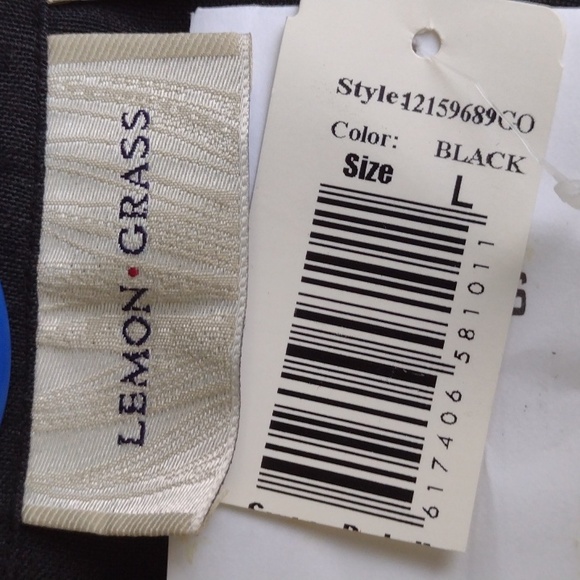 Lemon Grass Black Embroidered Button-up Shirt L - Picture 8 of 10